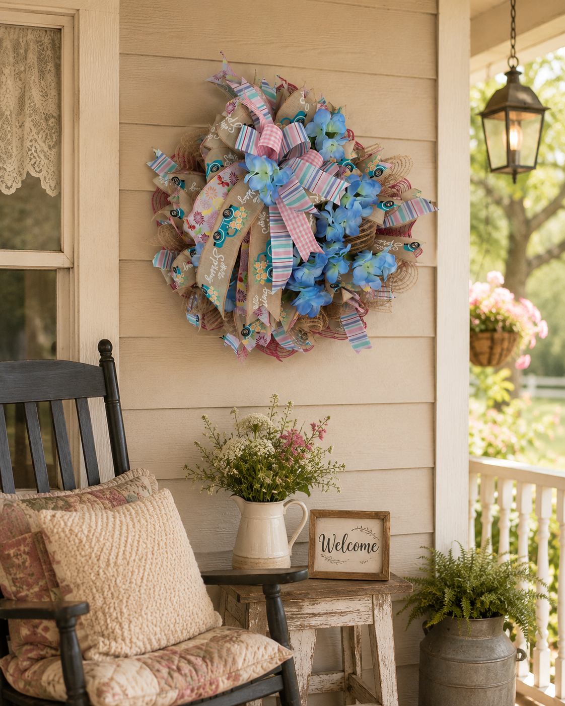 Blue Trucks and hydrangeas 